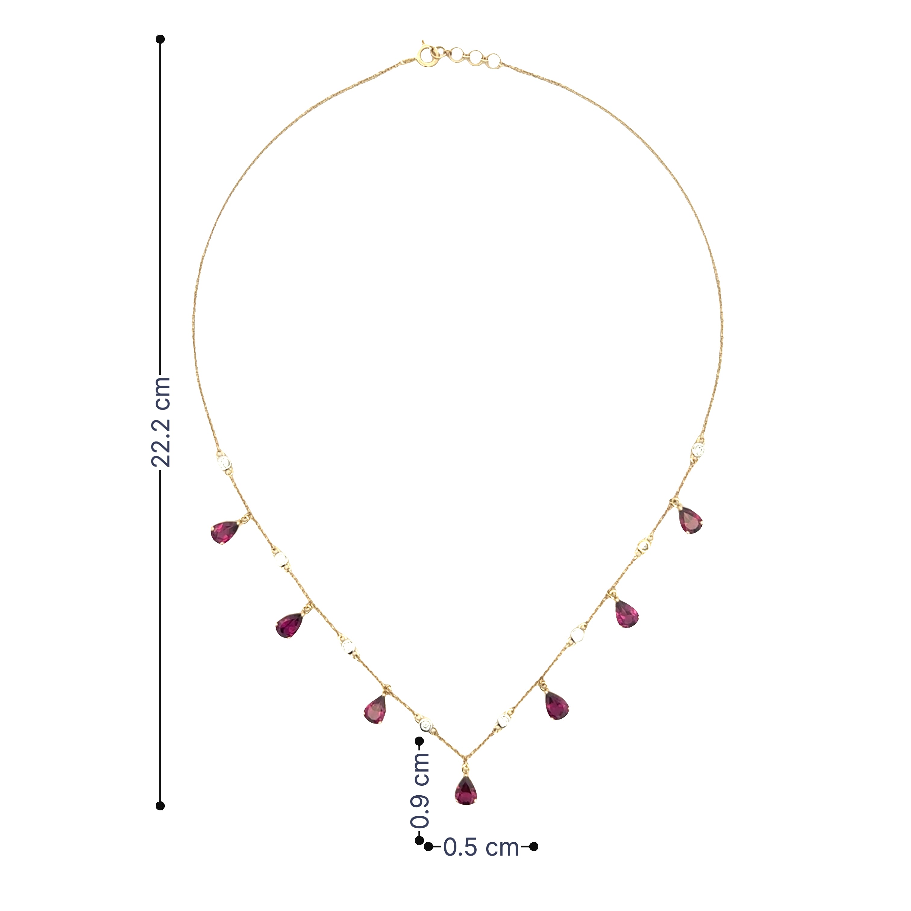 9K Lab Grown Diamond Colorstone Necklace