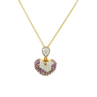 9K Lab Grown Diamond Colorstone Necklace