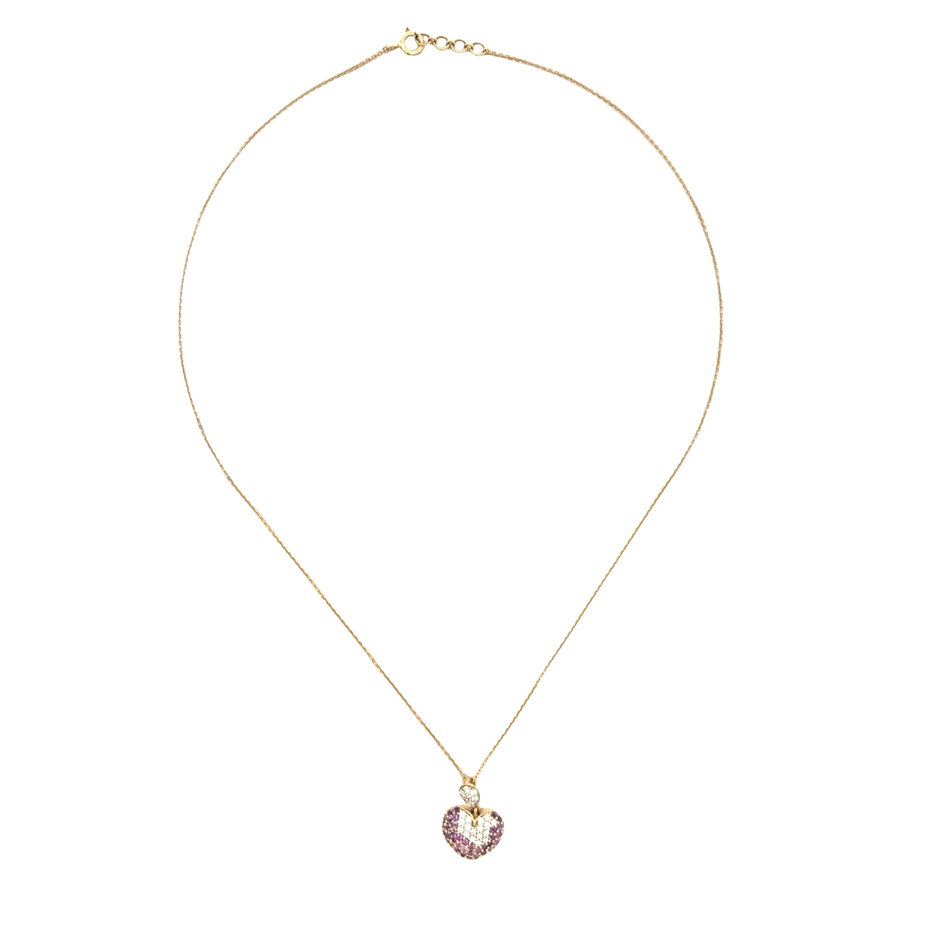 9K Lab Grown Diamond Colorstone Necklace
