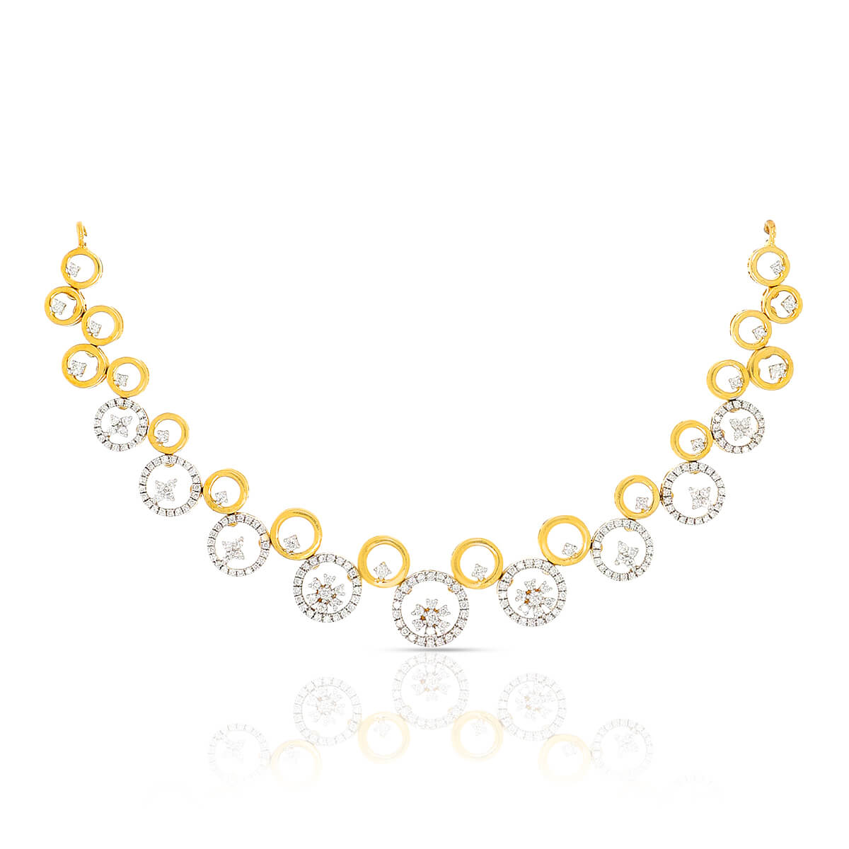 Beautiful Floral Harmony Diamond Short Necklace