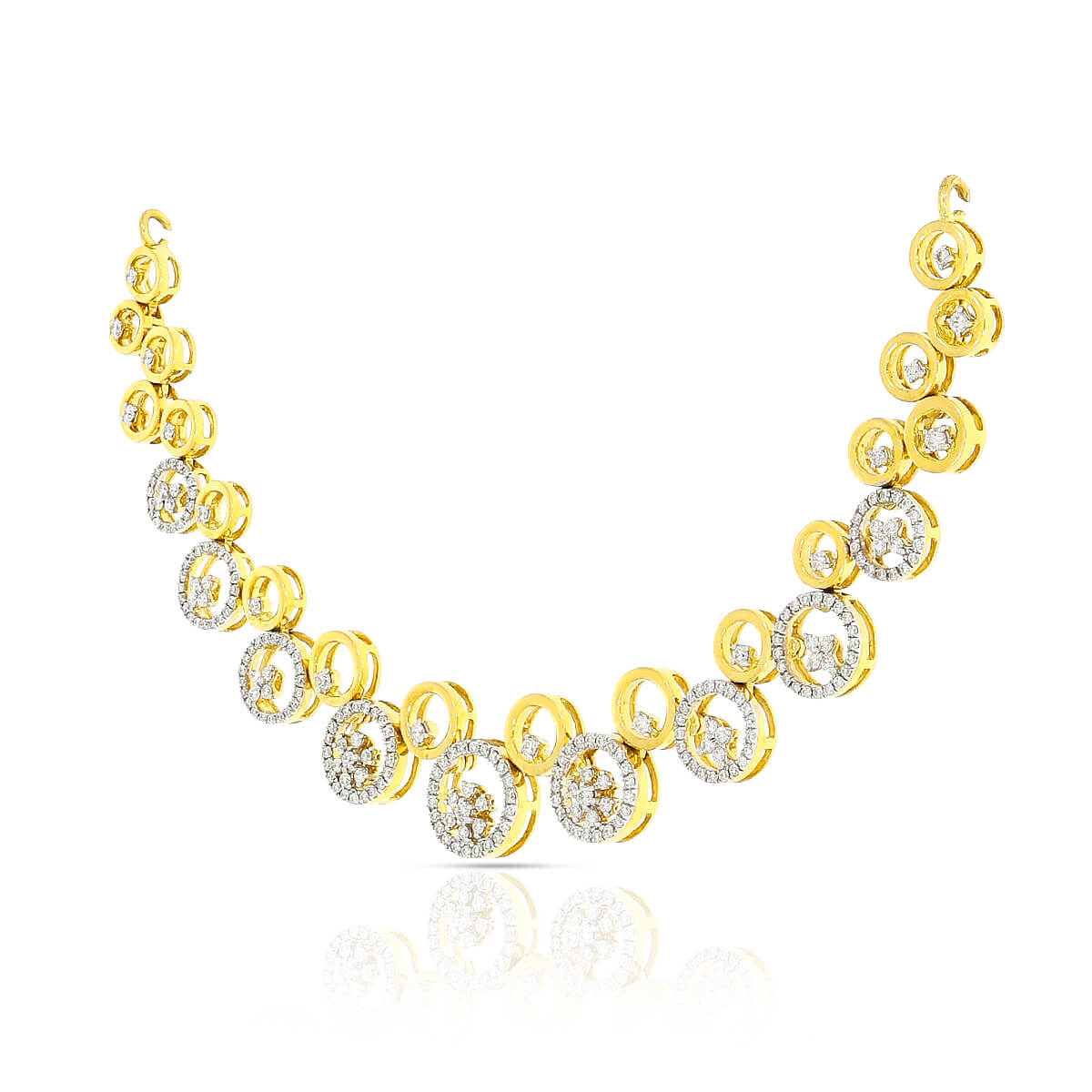 Beautiful Floral Harmony Diamond Short Necklace