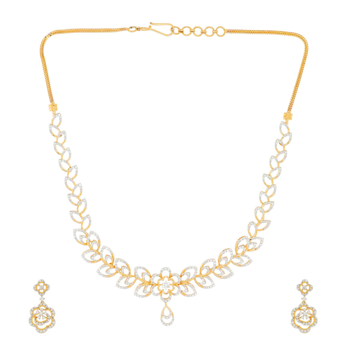 Shimmering Petals Harmony Diamond Short Necklace