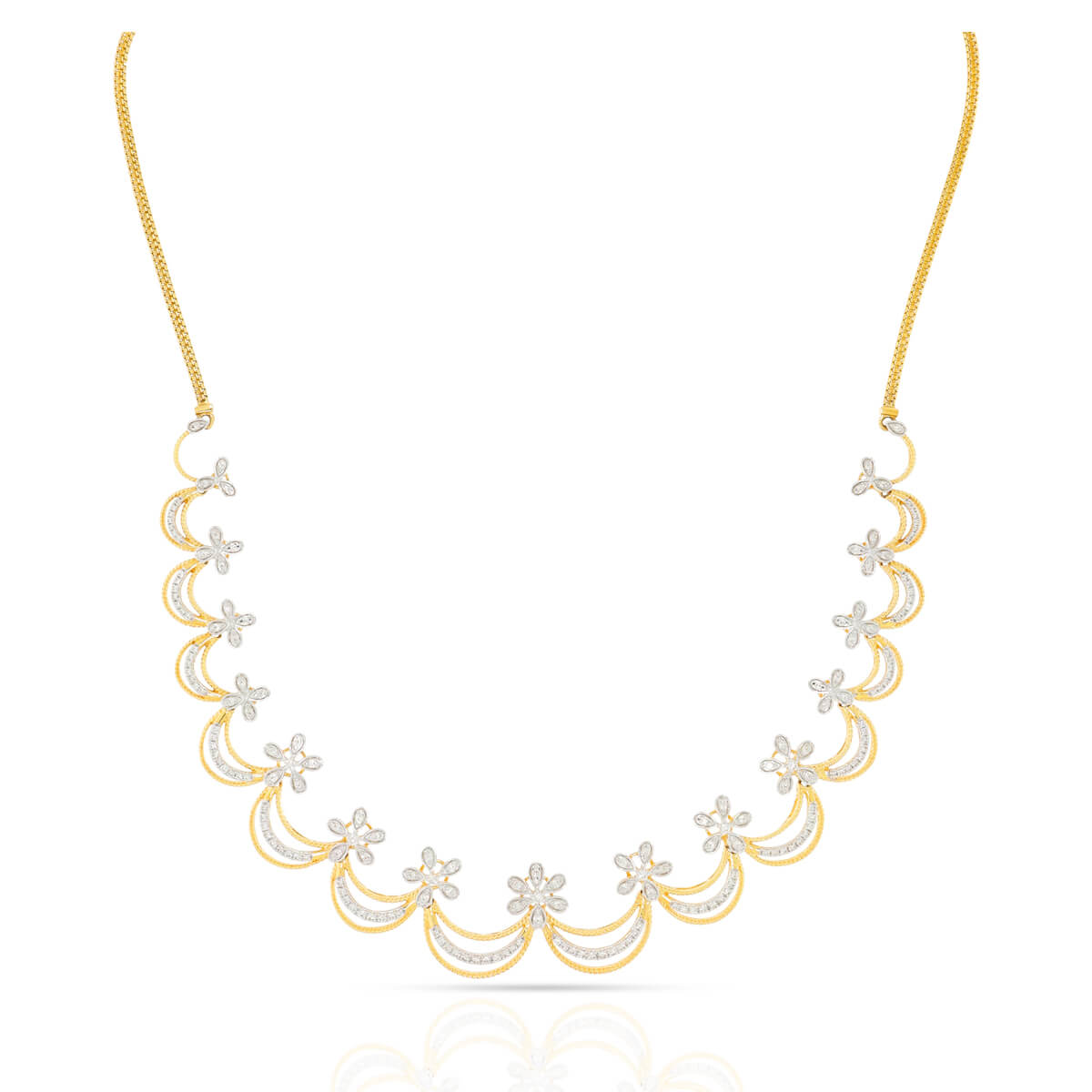 Radiant Charming Bloom Diamond Short Necklace