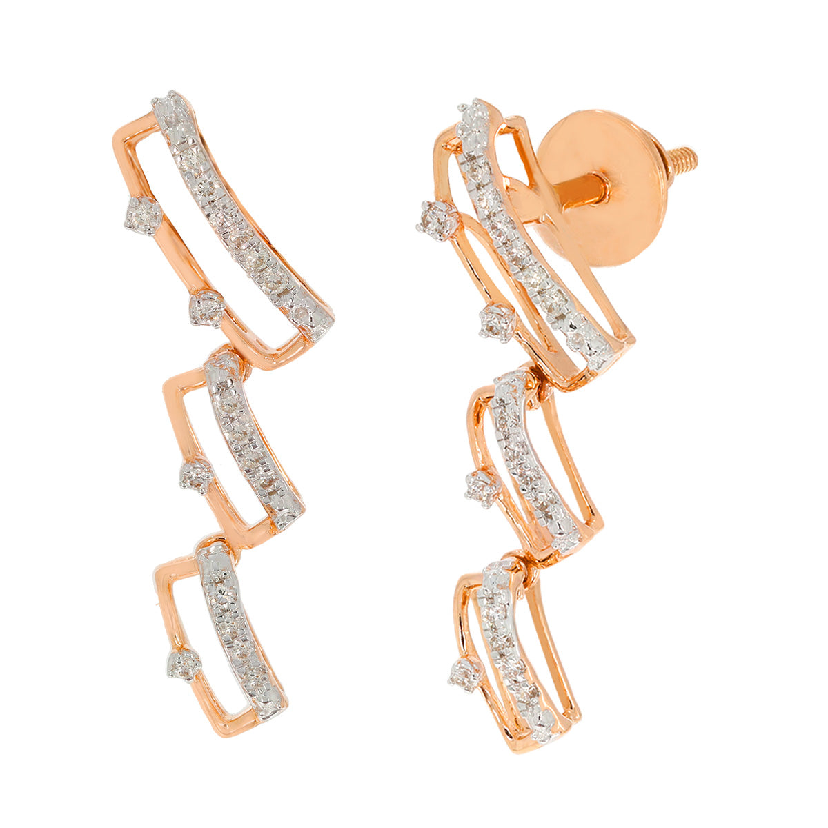 Chevron Shine Diamond Short Necklace