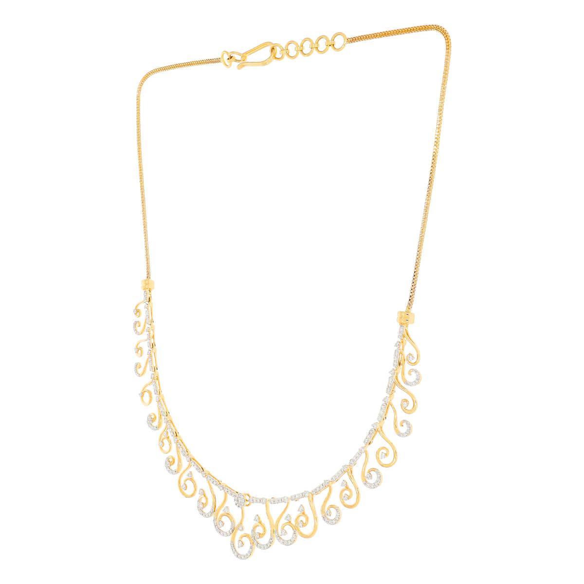 Luxe Swirl Diamond Short Necklace