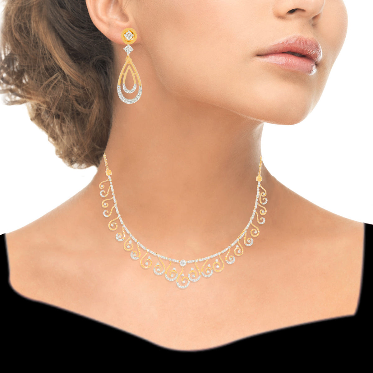 Luxe Swirl Diamond Short Necklace
