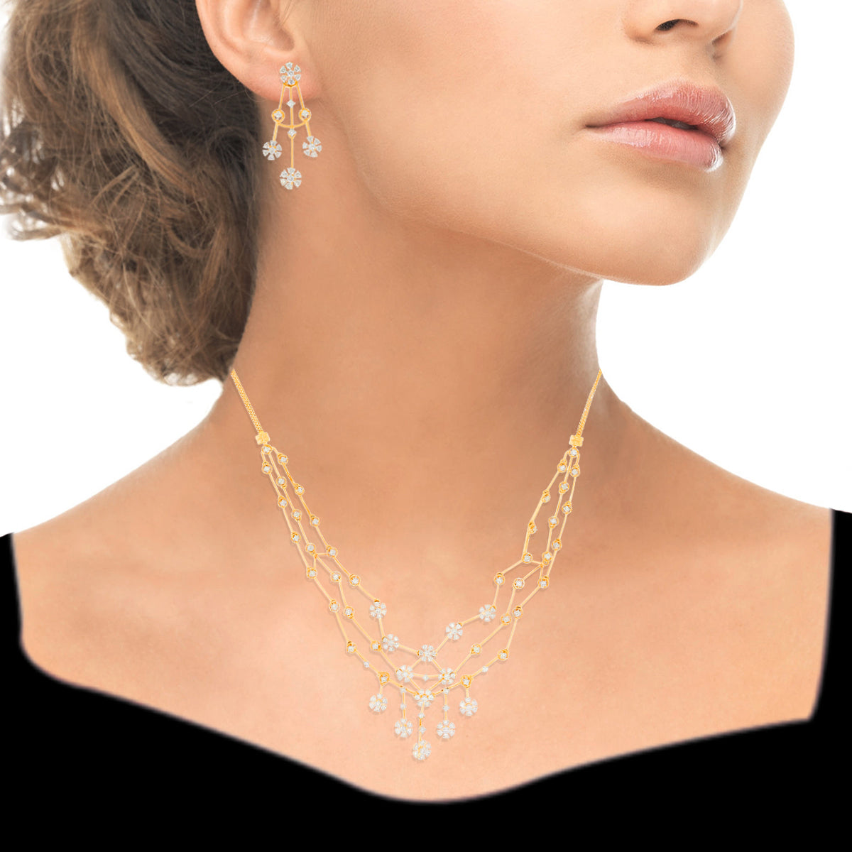 Glistering Grace Diamond Short Necklace