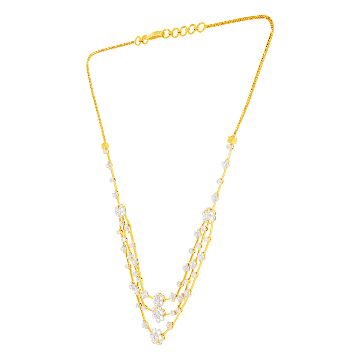 Petite Floral Shine Diamond Short Necklace