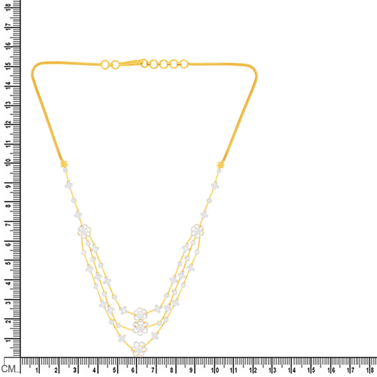 Petite Floral Shine Diamond Short Necklace