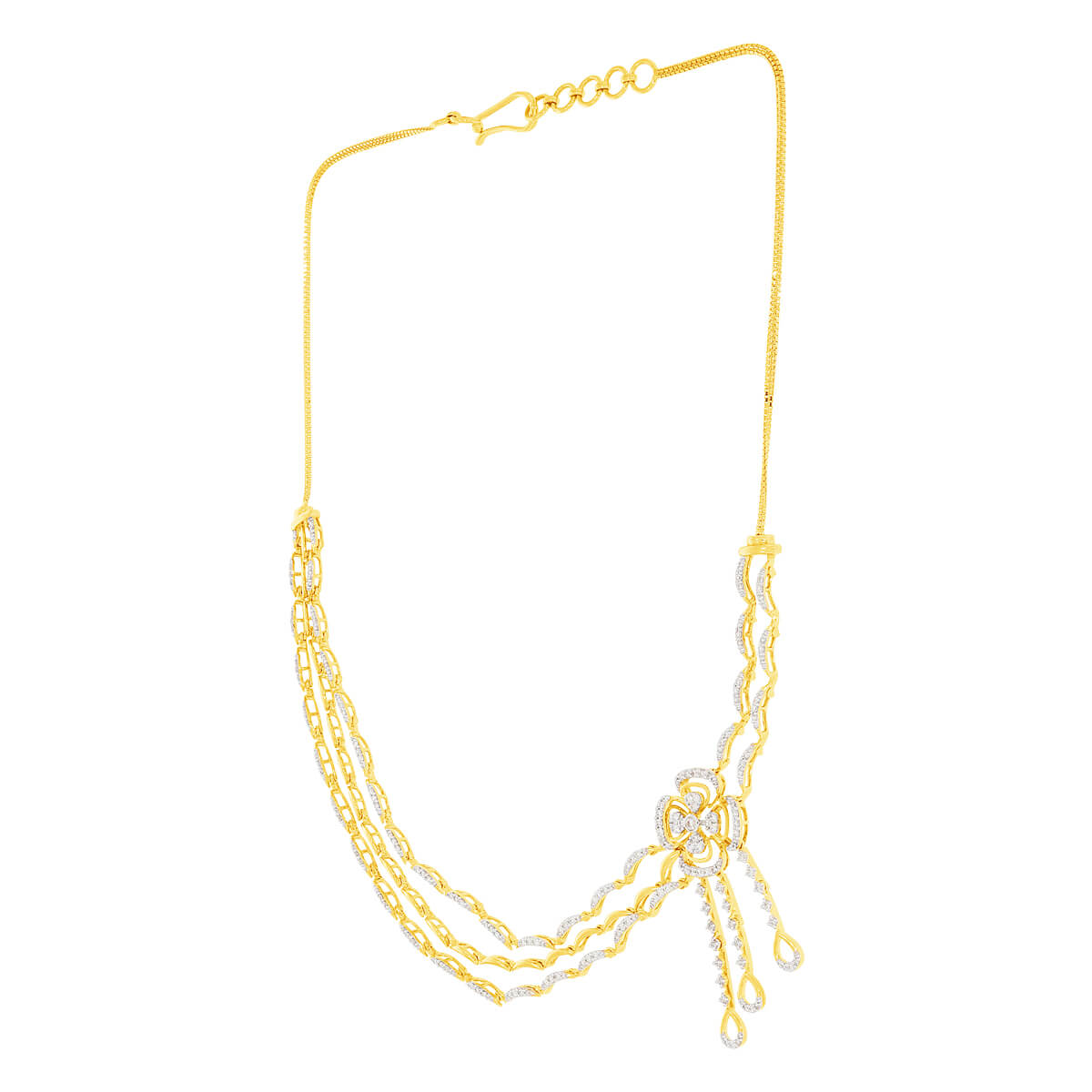 Petite Clover Shine Diamond Short Necklace