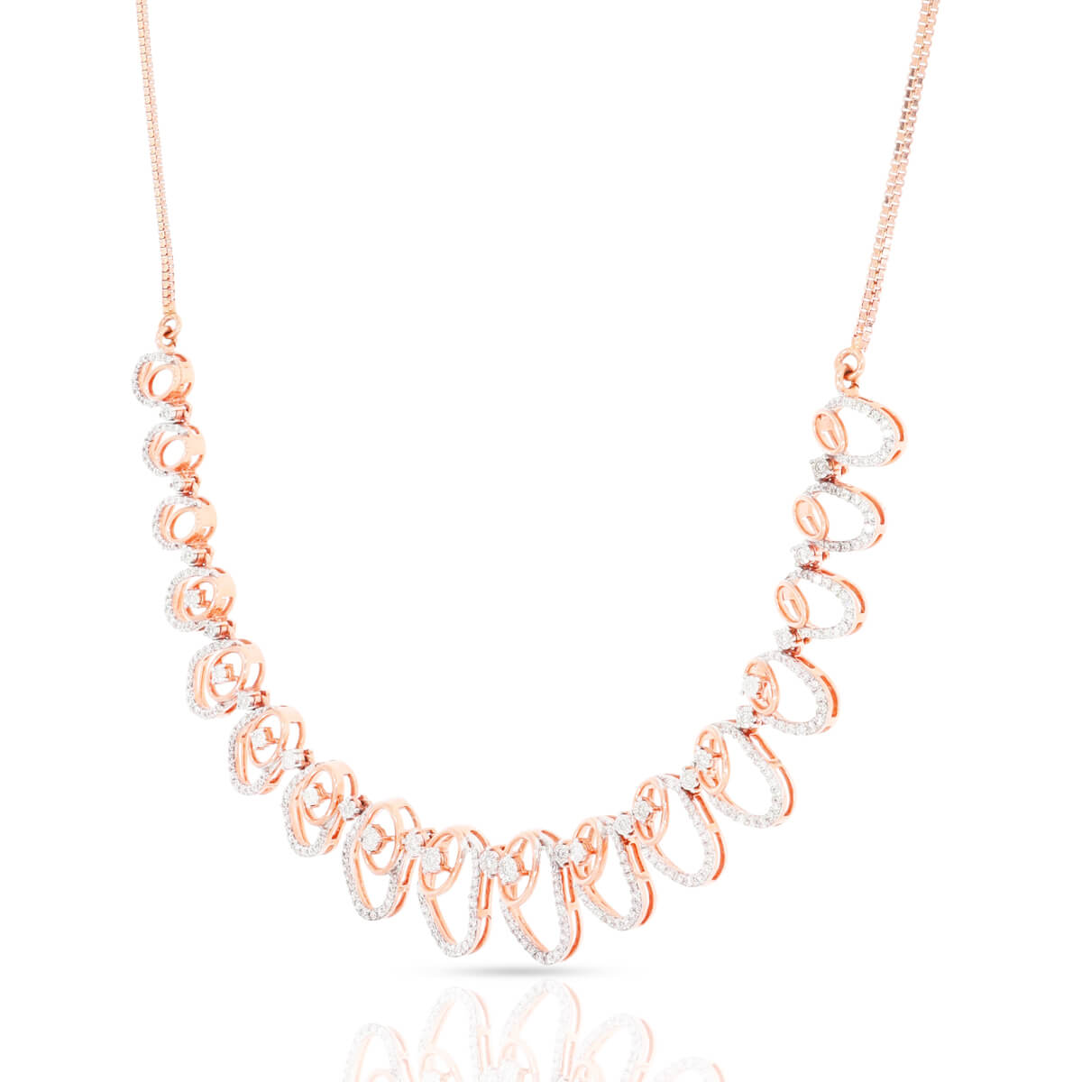 Contemporary Shine Diamond Short Necklace
