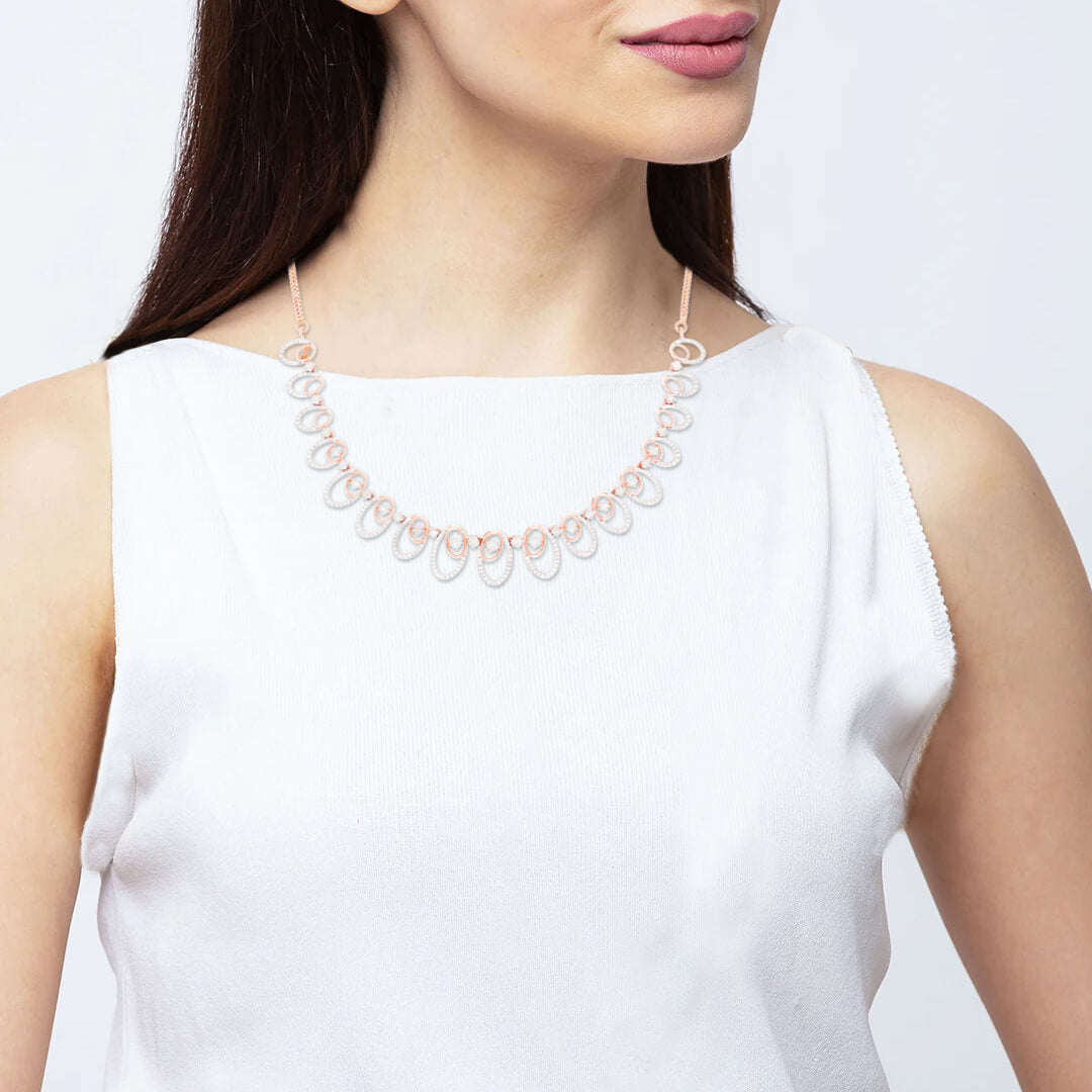 Contemporary Shine Diamond Short Necklace