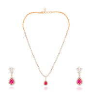 Crimson Shine Diamond Short Necklace