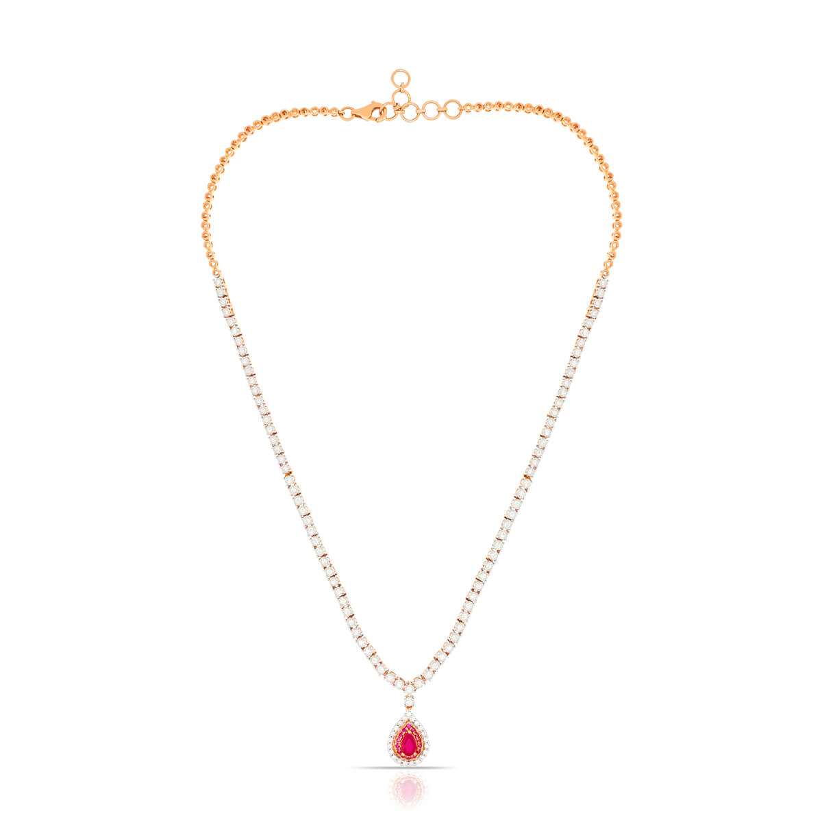 Crimson Shine Diamond Short Necklace