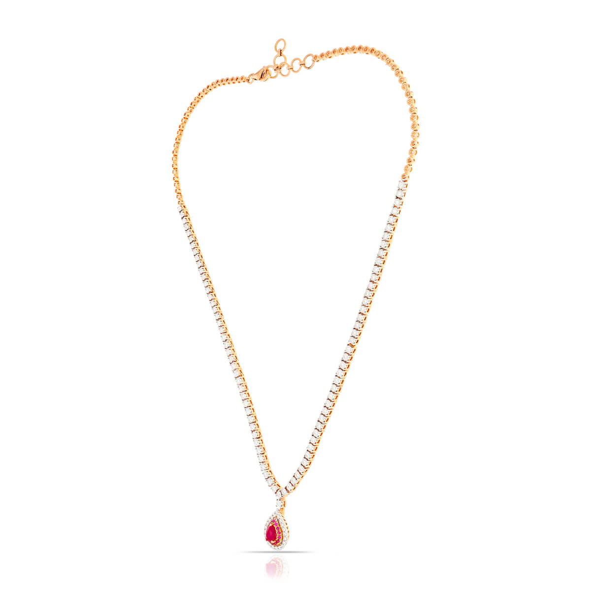 Crimson Shine Diamond Short Necklace