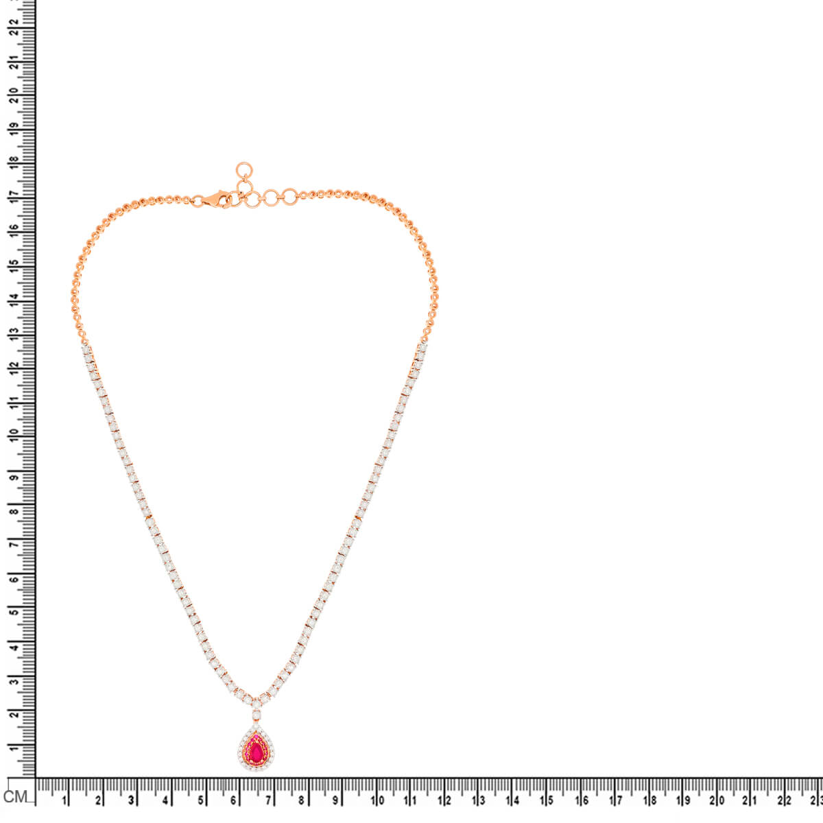 Crimson Shine Diamond Short Necklace