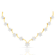 Dazzling Starry Flora Diamond Short Necklace
