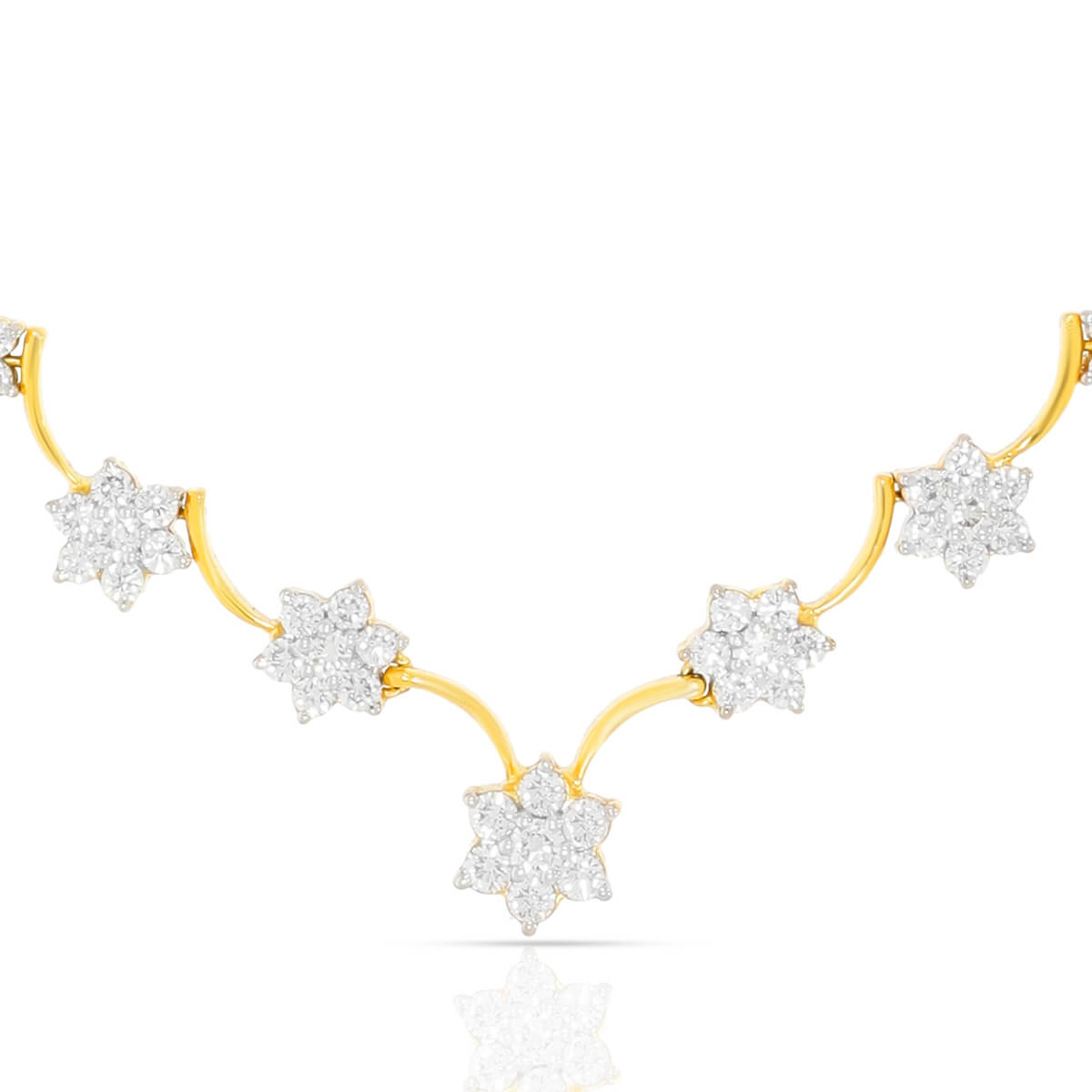 Dazzling Starry Flora Diamond Short Necklace