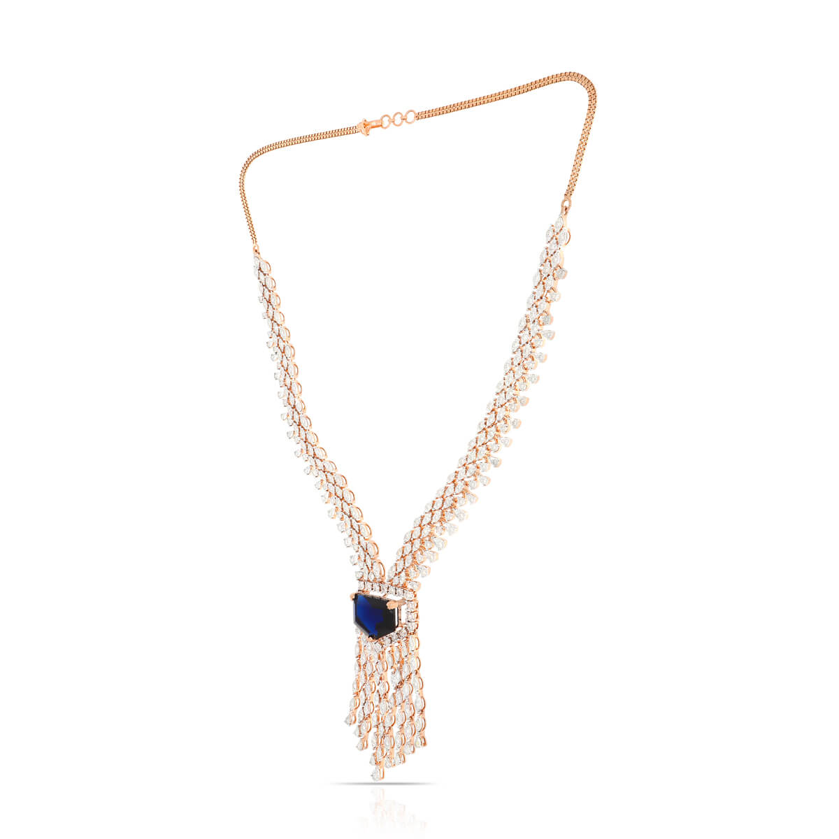Shimmering Azure Diamond Necklace