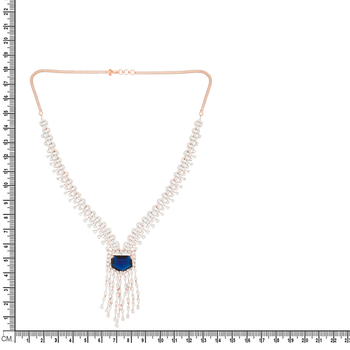 Shimmering Azure Diamond Necklace