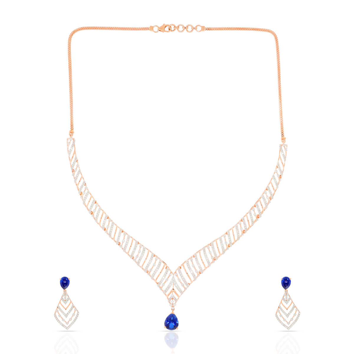 Dazzling Azure Diamond Short Necklace