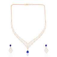 Dazzling Azure Diamond Short Necklace