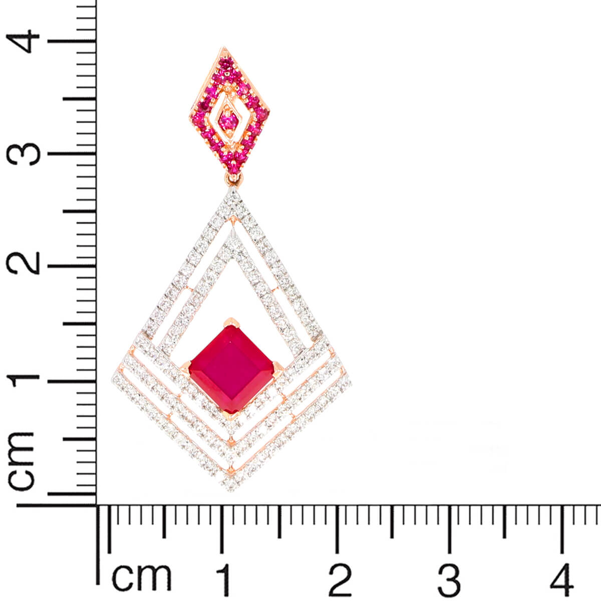 Crimson Elegance Diamond Short Necklace