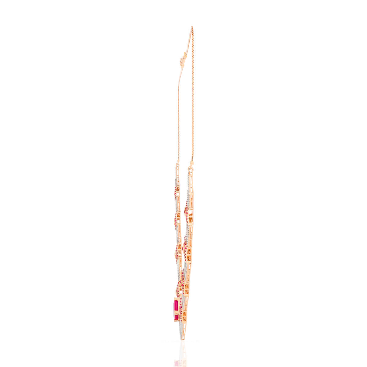 Crimson Elegance Diamond Short Necklace