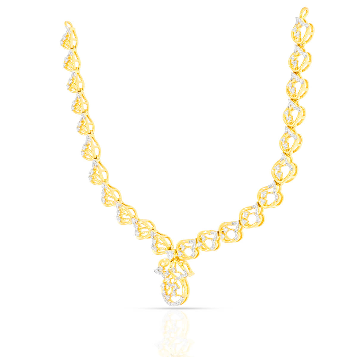 Harmonious Foliole Shimmer Diamond Short Necklace