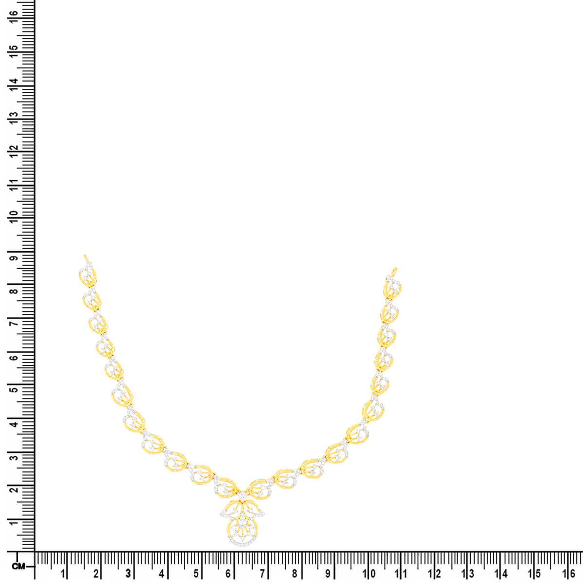 Harmonious Foliole Shimmer Diamond Short Necklace