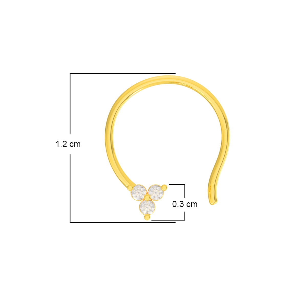 Glazy Petite Gold Triad Nosepins