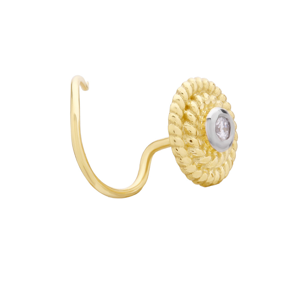 Elegant Swirling Floral Diamond Nose Pin