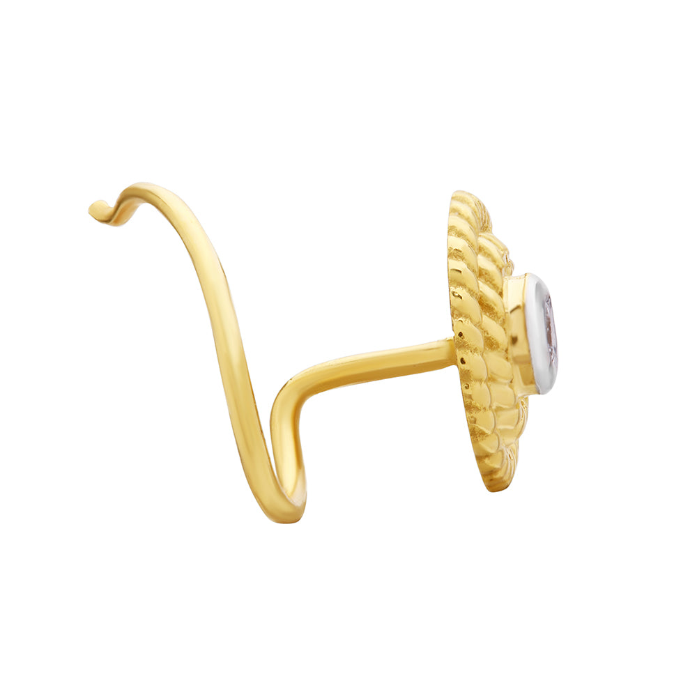 Elegant Swirling Floral Diamond Nose Pin