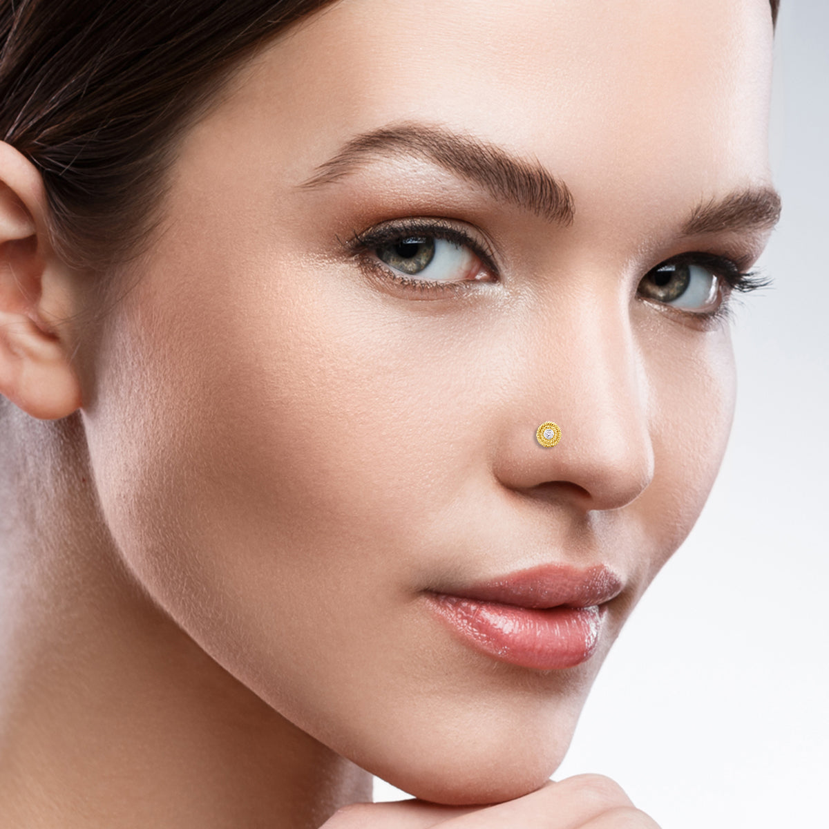 Elegant Swirling Floral Diamond Nose Pin