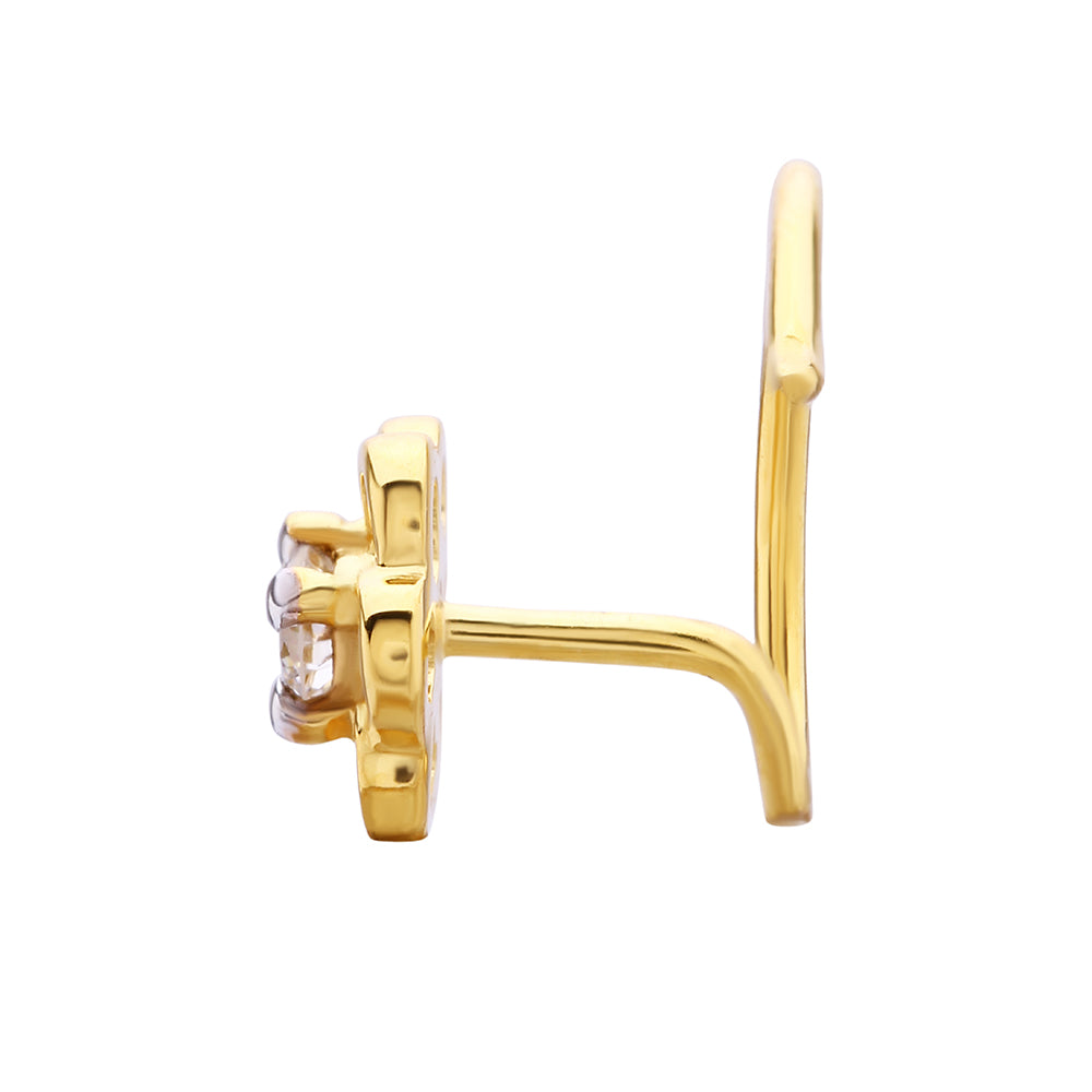 Gleaming Floral Diamond Nose Pin