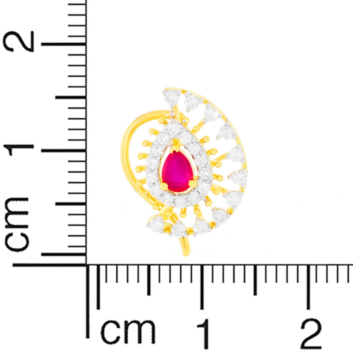 Shimmering Paisley Grace Diamond Nath