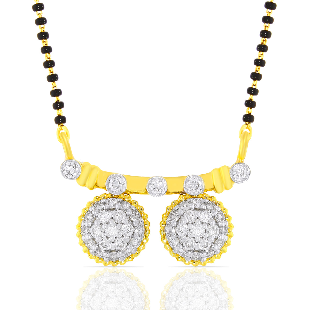 18K Modern Grace Oval Diamond Mangalsutra Pendant