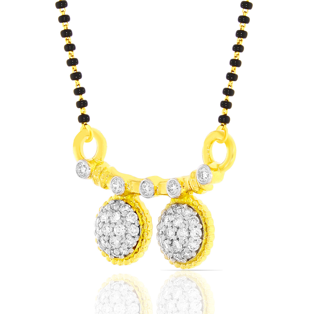 18K Modern Grace Oval Diamond Mangalsutra Pendant