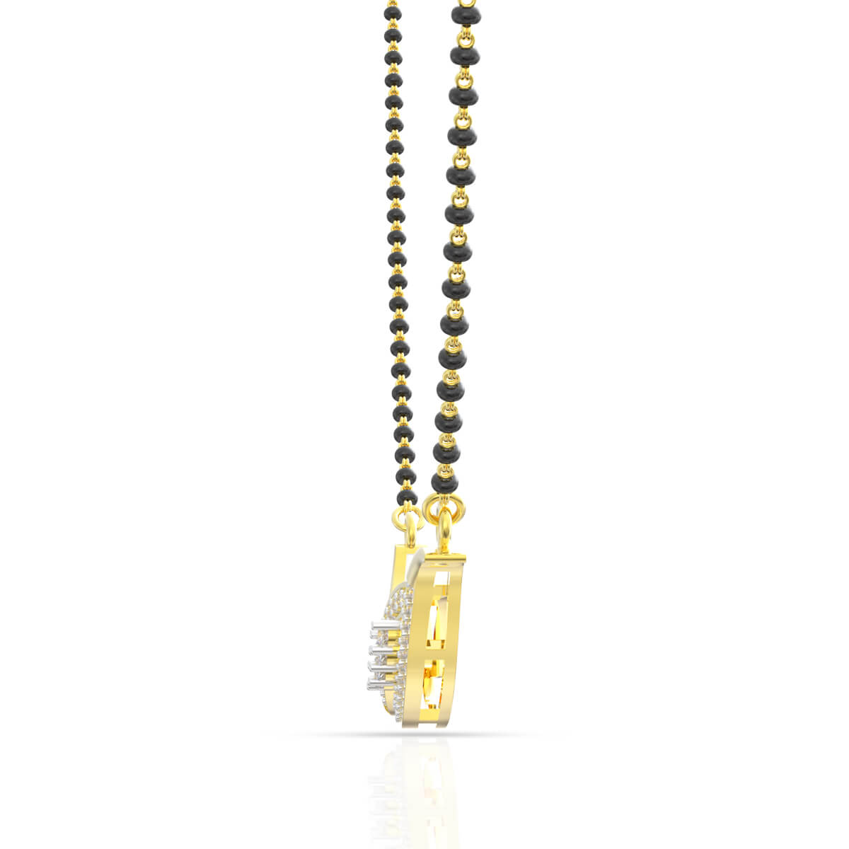 Elegant Golden Twirl Diamond Tanmaniya Pendant