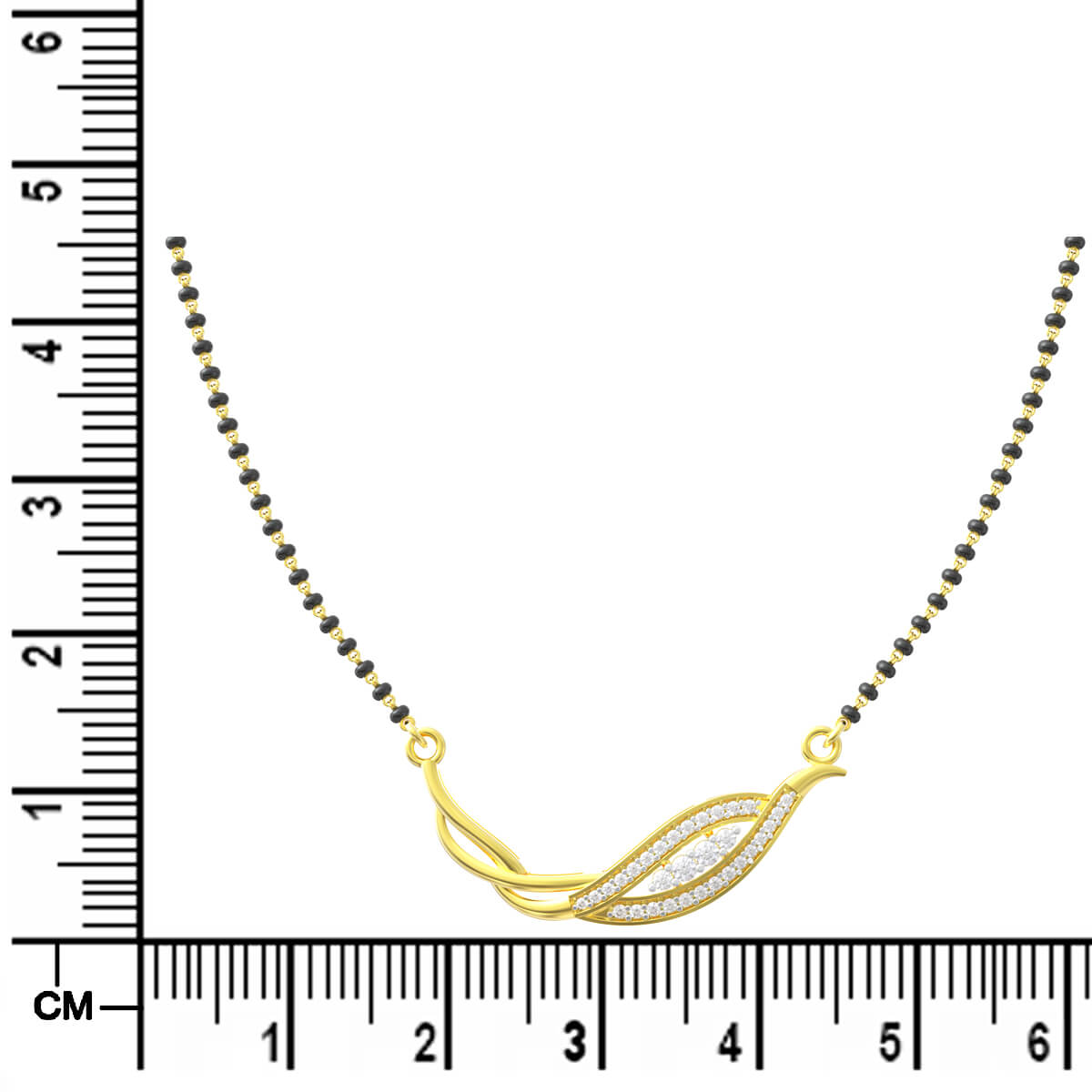 Elegant Golden Twirl Diamond Tanmaniya Pendant