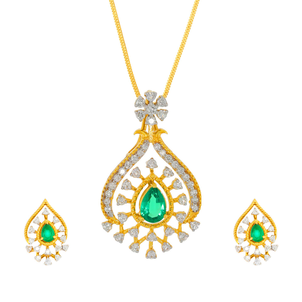 Dew Drop Grace Diamond Pendant Set