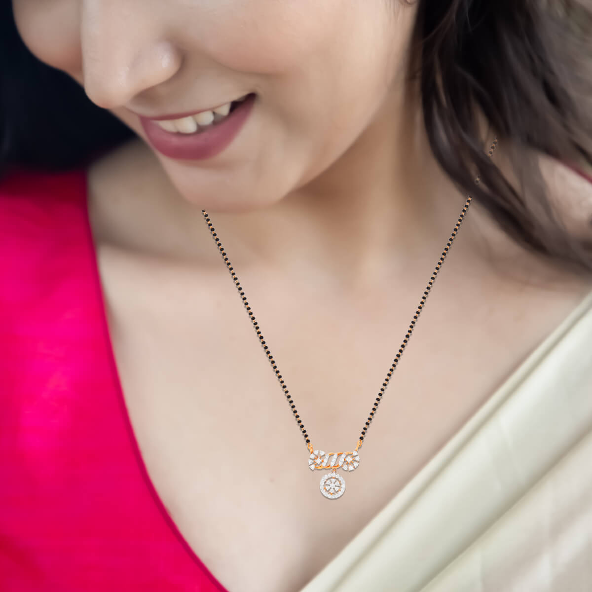 Flora Dazzle Diamond Short Mangalsutra 18K