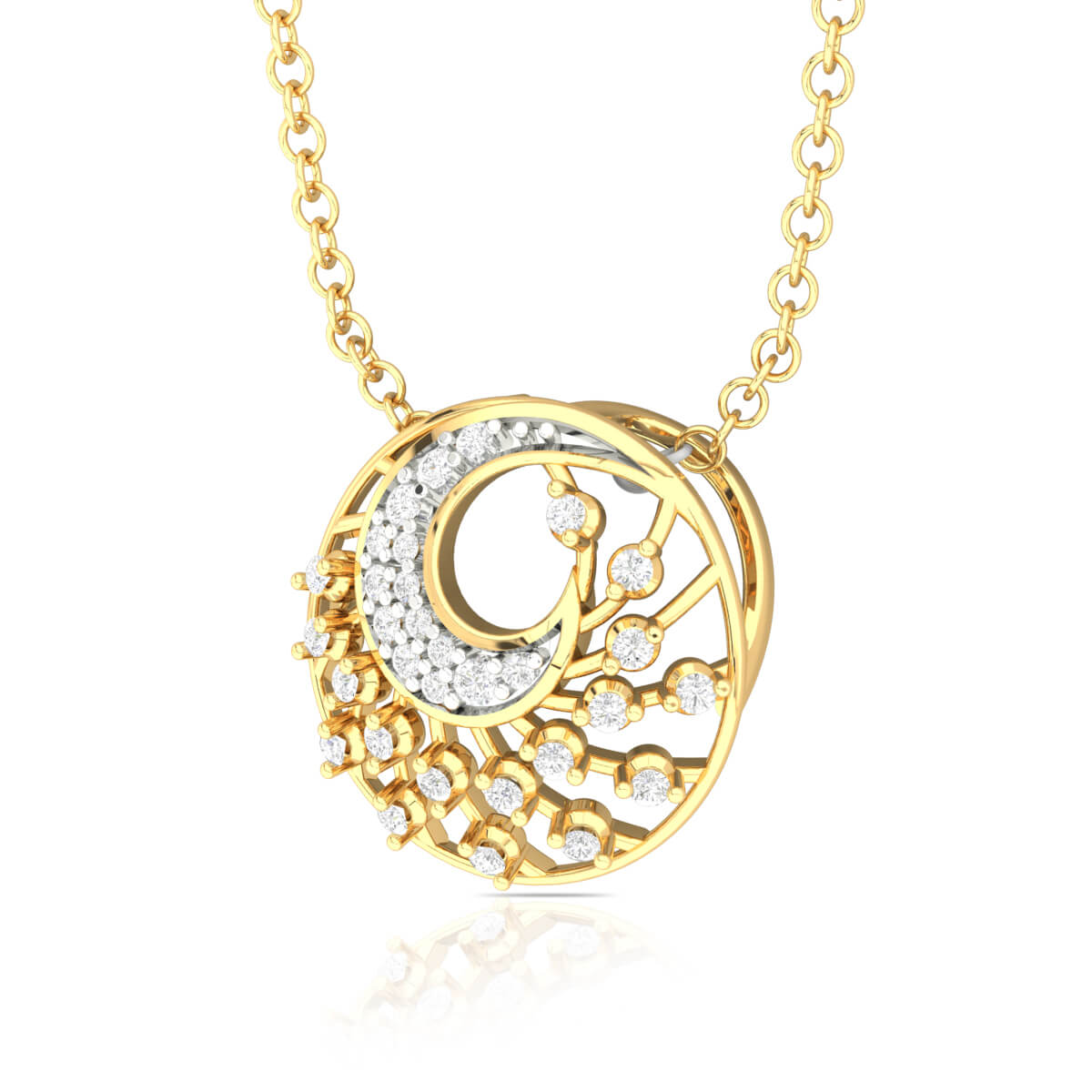 Swirling Bloom Diamond Pendant