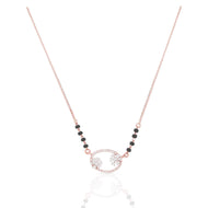 Graceful Floral Diamond Short Mangalsutra 18K