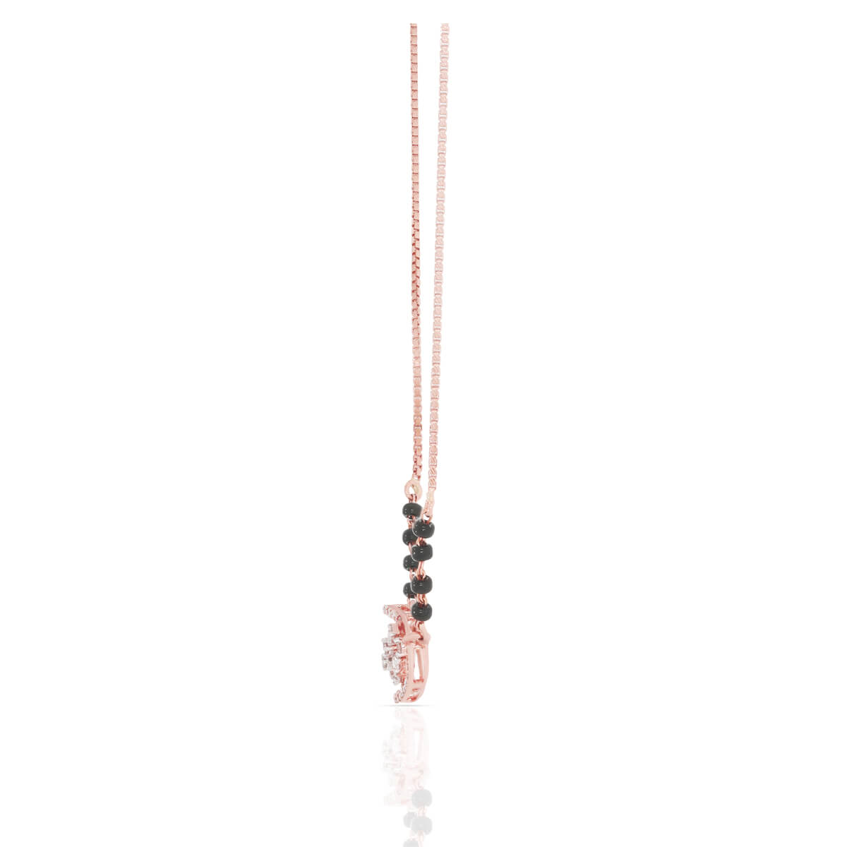 Graceful Floral Diamond Short Mangalsutra 18K