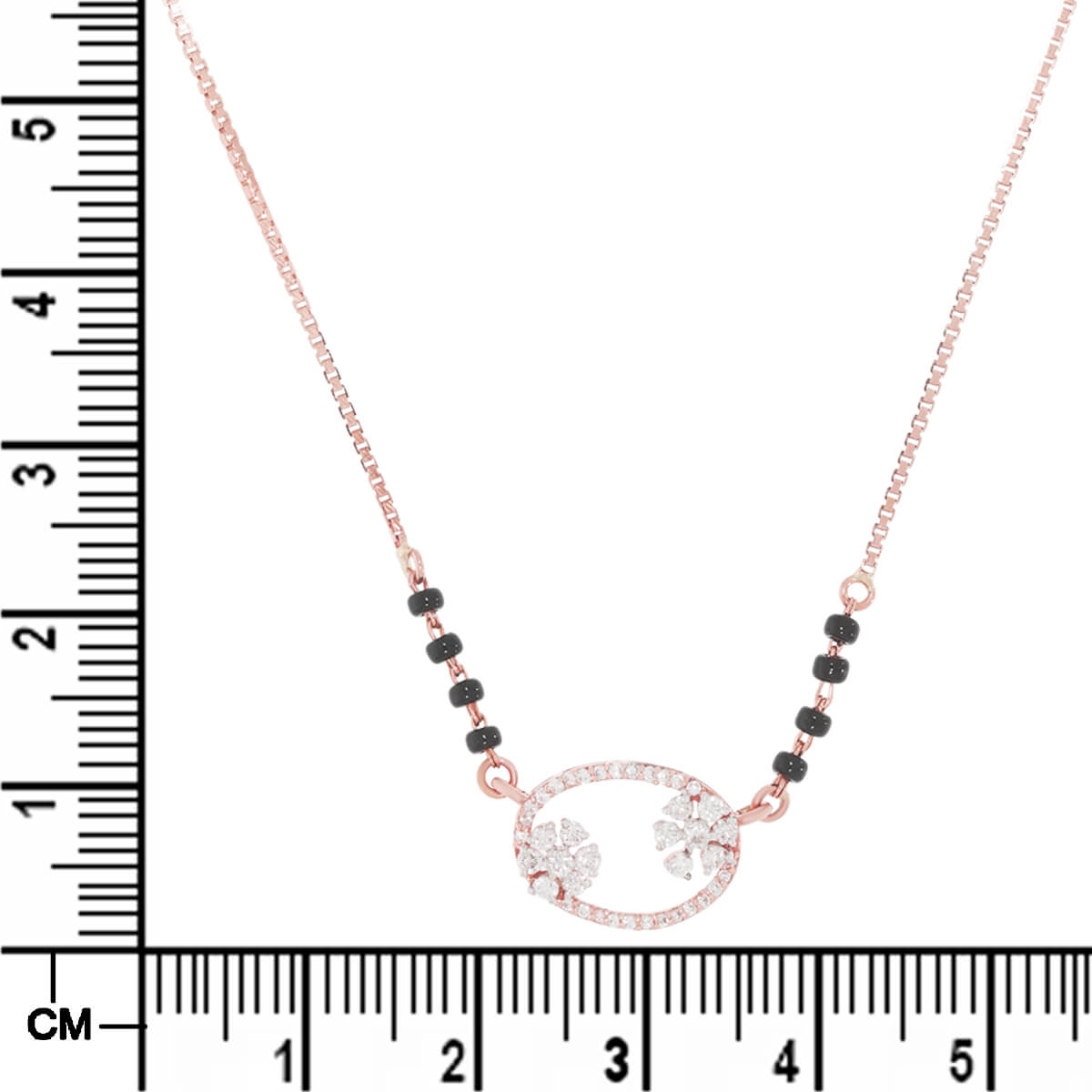 Graceful Floral Diamond Short Mangalsutra 18K