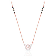 Charming Floral Diamond Short Mangalsutra 18K