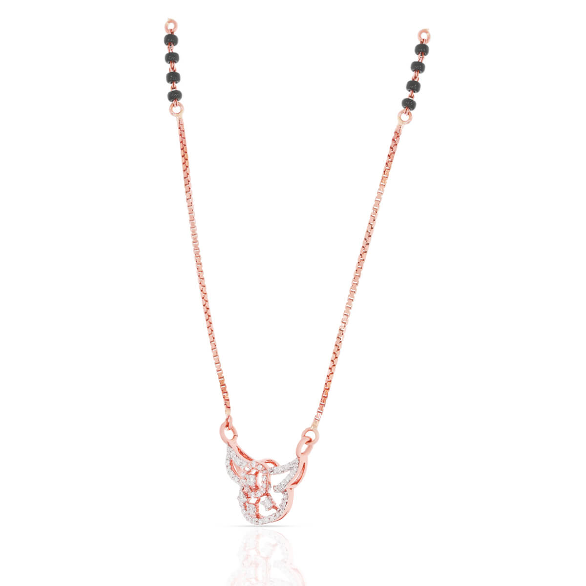 Charming Floral Diamond Short Mangalsutra 18K