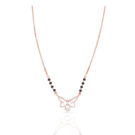 Graceful Butterfly Diamond Short Mangalsutra 18K