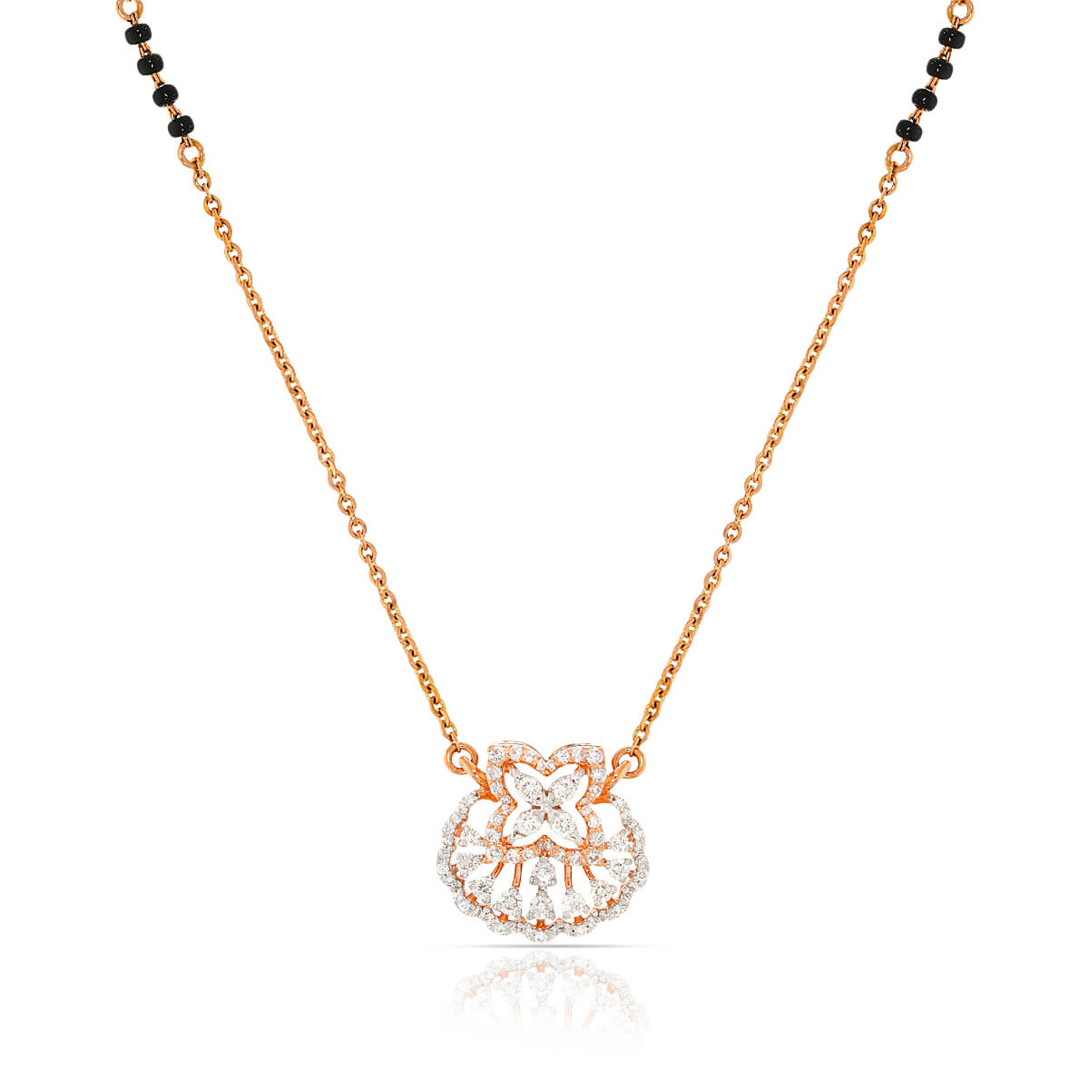 Sparkling Daimond Orb Short Mangalsutra 18K
